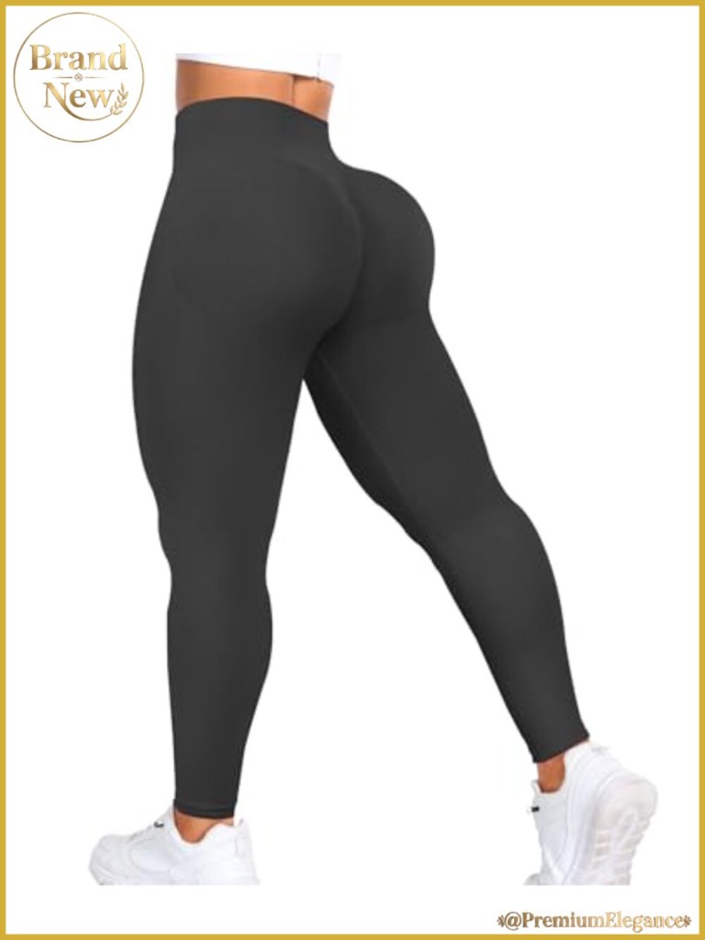 RICH BRIA Seamless Scrunch Butt Leggings Mid Low Waist Tummy Control Gym Yoga